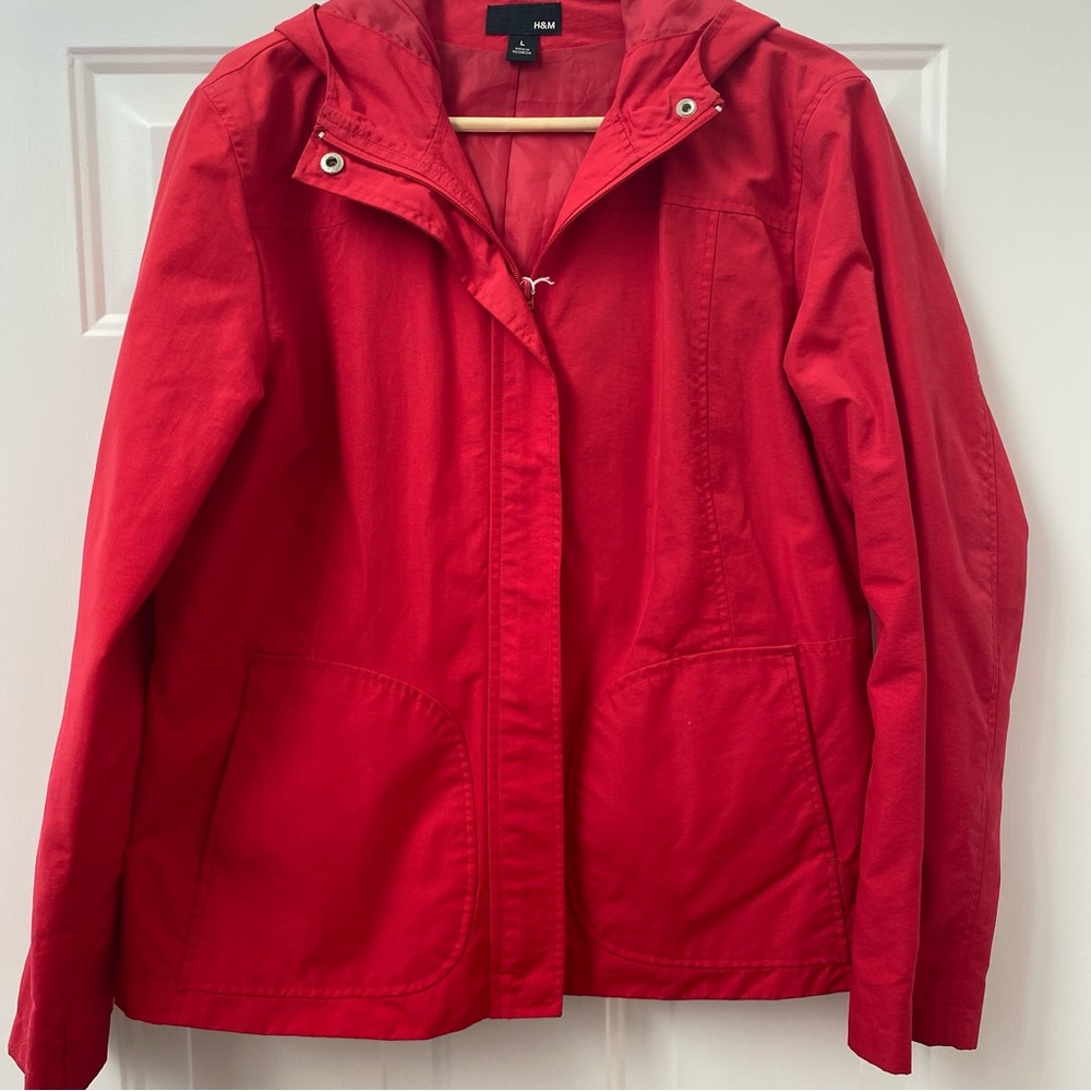 H&M Raincoat Red lightweight jacket
